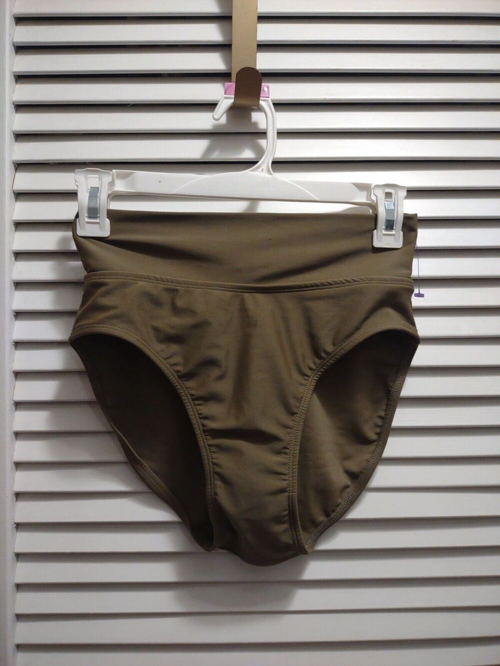 NWT Newport News olive green full coverage Bikini bottom Swim wear women's sz 6